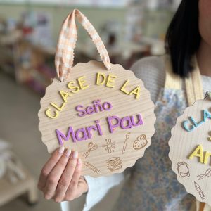 Placa para profes (madera y metacrilato)