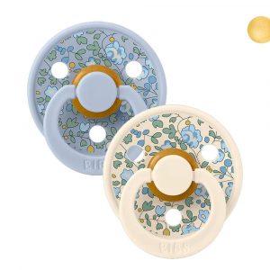 2 Chupetes BIBS Colour Round Liberty Eloise Dusty Blue Mix Bibs Liberty (Talla 0-6meses)