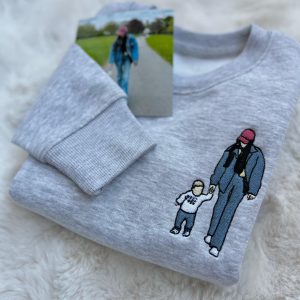 SUDADERA UNISEX Foto bordada (Con felpa)